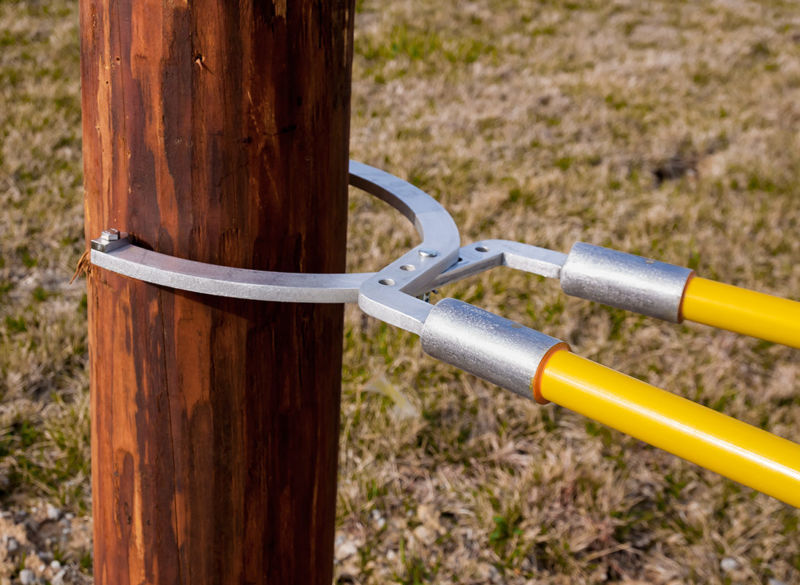 Pole Tong wood poles grab & handle, rotate or guide best 7" to 20", 9 lbs.
